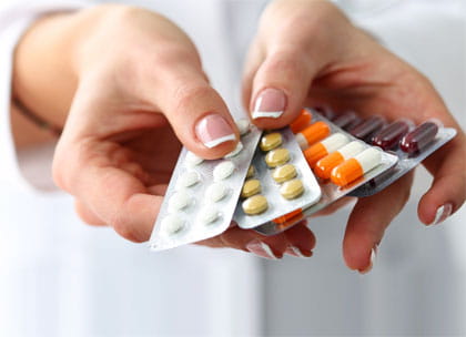 Selection of antibiotic pills